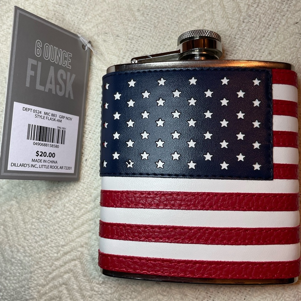 🇺🇸🆕Red, White & Blue Leather Flask🇺🇸